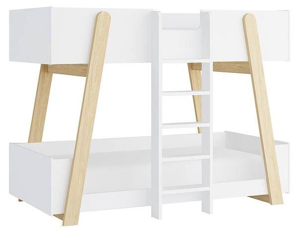 Etagenbett CORODELA Braun - Weiß - Holz teilmassiv - 97 x 150 x 196 cm