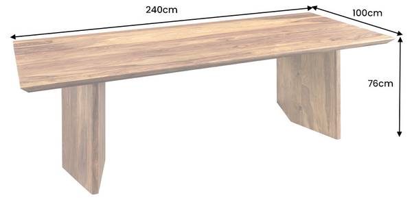 Esstisch DIAMOND Braun - Sheesham - 240 x 76 x 100 cm