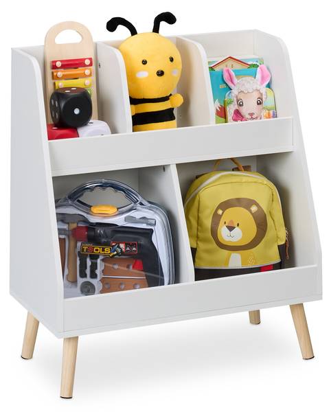 Weißes Kinderregal mit 5 Fächern Braun - Weiß - Filz - 60 x 66 x 30 cm