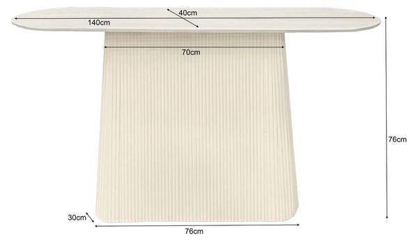 Konsolentisch Patrice Weiß - Massivholz - 140 x 80 x 40 cm