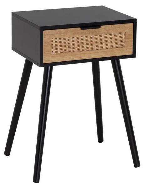 Nachttisch HH-806164 Schwarz - Braun - Holz teilmassiv - 9 x 48 x 31 cm