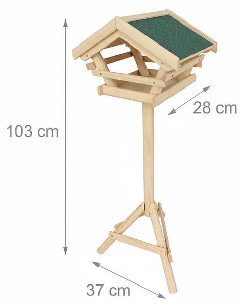Vogelfutterhaus aus Tannenholz Dunkelgrün - Hellbraun
