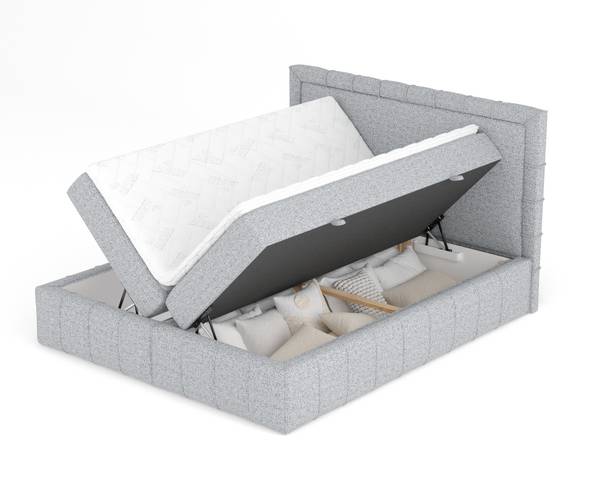 Boxspringbett Sundown Grau - Liegefläche Breite: 140 cm