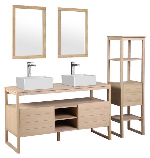 Badmöbel-Set ATOLL 5-teilig Braun - Holzwerkstoff - 140 x 78 x 50 cm