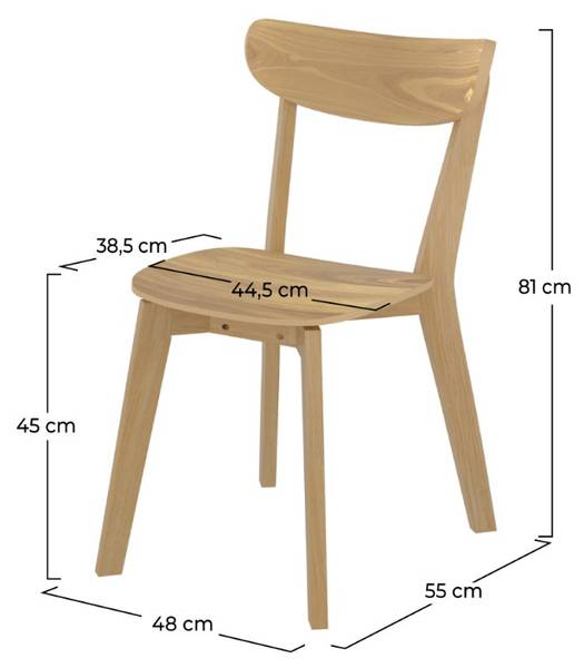 Chaise Tabata (Lot de 2) Marron - Bois massif - 48 x 81 x 55 cm