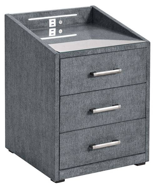 Boxspringbett DURAZNO-09-3 Grau - Holzwerkstoff - 202 x 123 x 240 cm