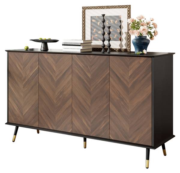 Sideboard Lelantos Ⅰ Braun - Holzwerkstoff - 140 x 80 x 40 cm