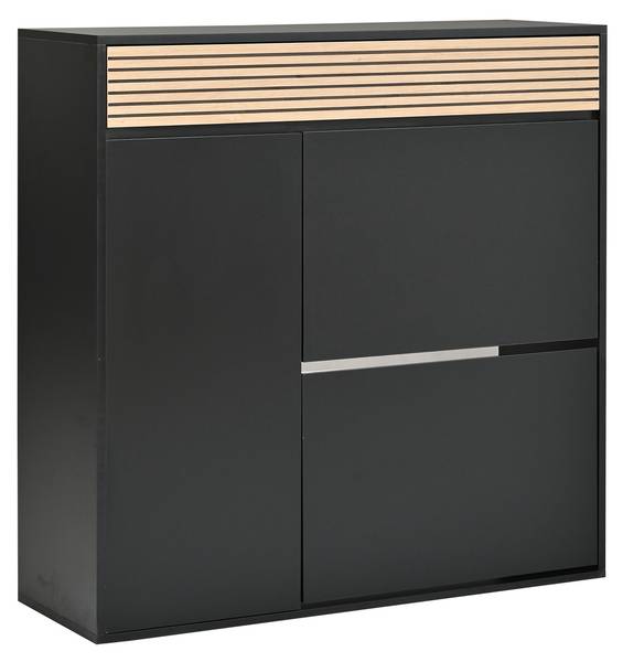 Schuhschrank Philotes Ⅰ Schwarz - Braun - Holzwerkstoff - 100 x 105 x 35 cm