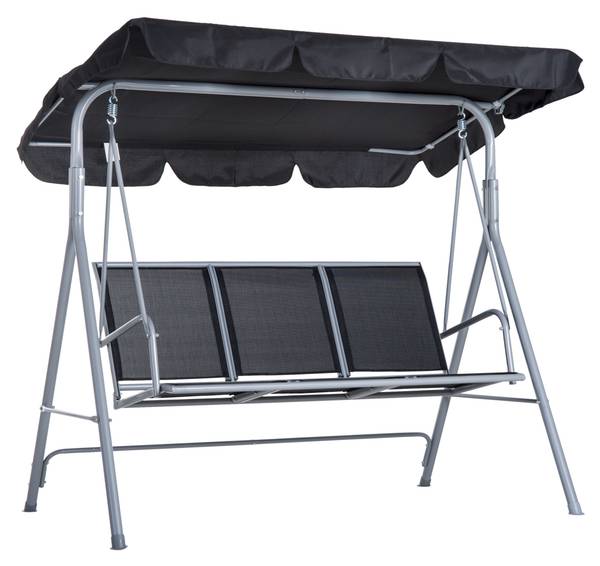 Hollywoodschaukel BB3541 Grau - Metall - 56 x 17 x 137 cm