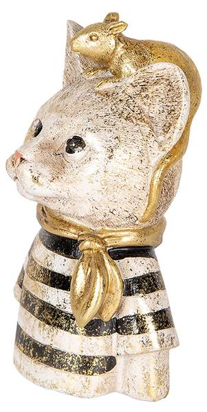 Dekorationsfigur Katze Deco&Lexander Weiß - Kunststoff - 9 x 18 x 11 cm