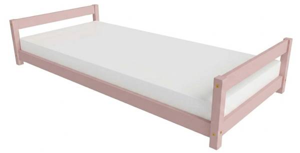 Kinder Einzelbett LUCKY 4 Hellrosa - 128 x 198 cm