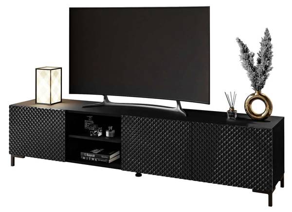 TV-Schrank GEORGIA II Hochglanz Schwarz - Schwarz