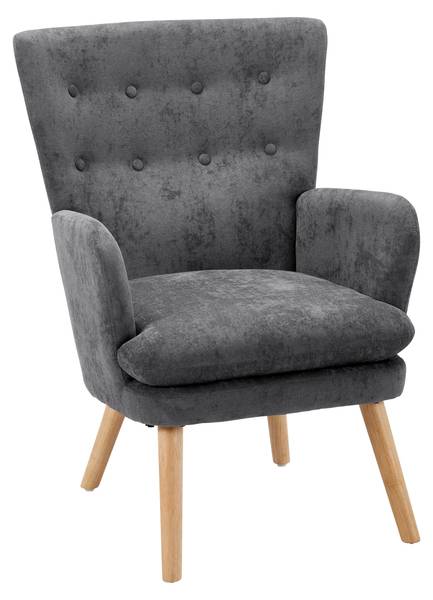 Sessel STANKA Grau - Metall - Textil - Holz teilmassiv - 67 x 91 x 72 cm