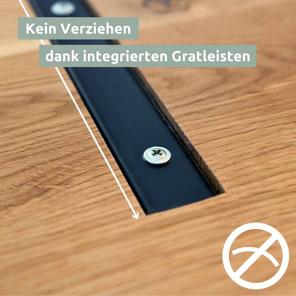 Tischplatte mit Baumkante H4H Braun - Massivholz - 70 x 4 x 100 cm