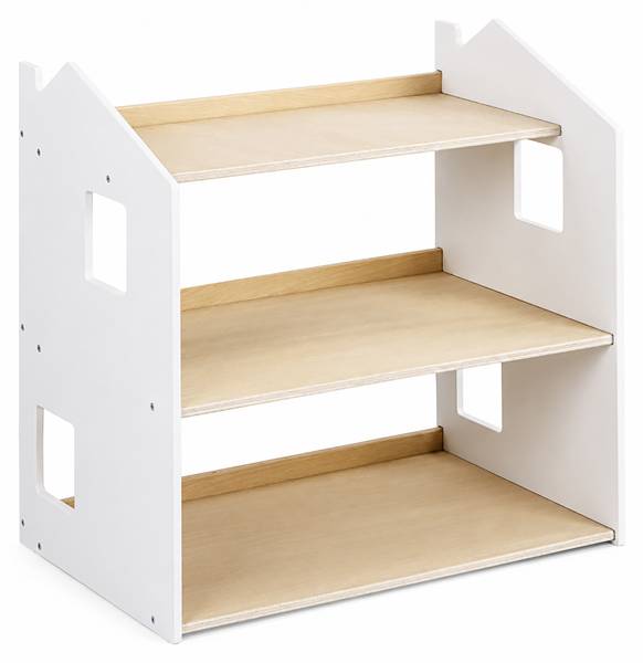 Kinderregal Hausform Braun - Weiß - Holzwerkstoff - 61 x 59 x 39 cm