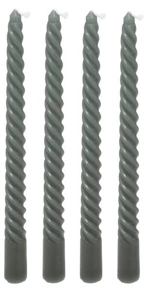 Kerzenständer TWIST MANY 4er-Set Grün - Wachs - 3 x 25 x 3 cm