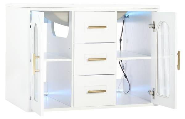 Badezimmerschrank GLOWMU  Ⅲ Weiß