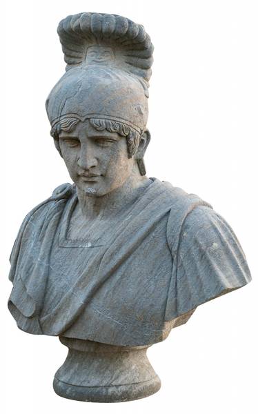 Büstenkopf ROMA Grau - Stein - 28 x 86 x 70 cm