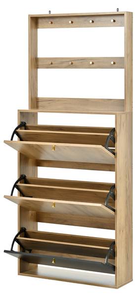 Garderobenset MUHEJi31 Braun - Holzwerkstoff - 24 x 180 x 75 cm