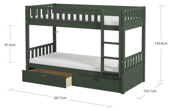 Etagenbett Viggo Grün