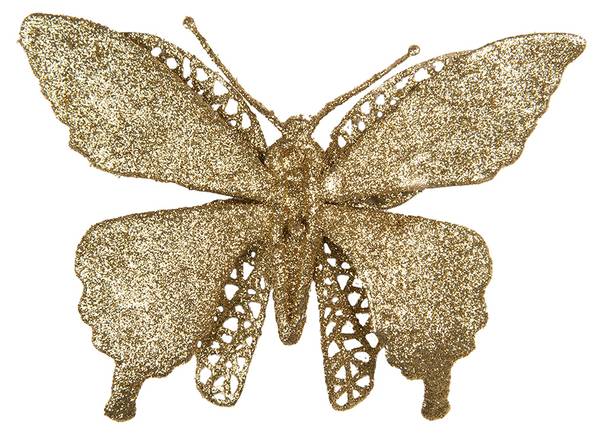 Schmetterling Xmas&Isaiah Gold - Kunststoff - 2 x 12 x 17 cm