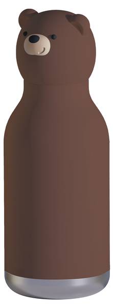Kindertrinkflasche BESTIE Braunbär Braun - Metall - 8 x 20 x 8 cm