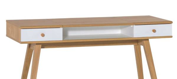 Schminktisch mit Spiegel 502005 Braun - Weiß - Holzwerkstoff - 50 x 117 x 120 cm