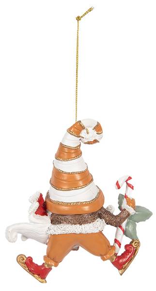 Weihnachtsanhänger Zwerg XM665302 Orange - Kunststoff - 4 x 10 x 8 cm