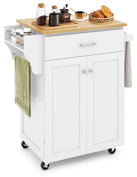 Küchenwagen WO78907ITDE Weiß - Holzwerkstoff - 48 x 91 x 83 cm