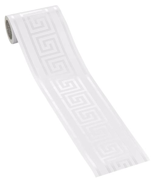 Bordüre Maze SK Silber - Weiß - Fleece - Vinyl - 13 x 500 x 1 cm