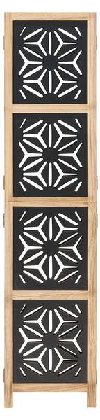 Paravent 3-teilig 2015 Schwarz - Braun - Holz teilmassiv - 120 x 170 x 2 cm