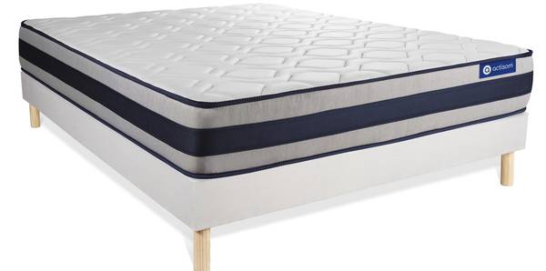 Bettgestell und Matratze Actilatex ergo Weiß - Massivholz - 130 x 53 x 190 cm