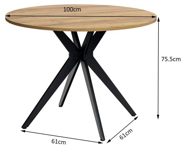 Essgruppe CLIFT X CARSON GR 5-teilig Grau - Eiche Dekor