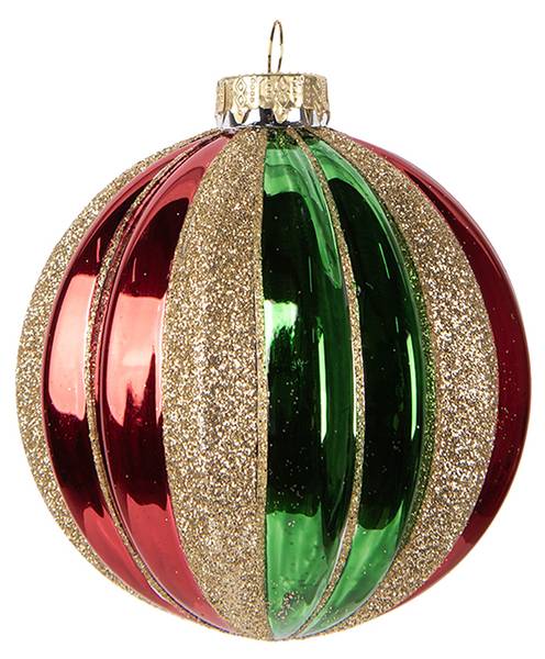 Kerstbal Xmas 51249 groen - glas - 10 x 11 x 10 cm