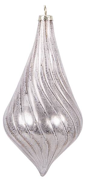 Kerstbal Xmas 51632 zilver - glas - 8 x 17 x 8 cm