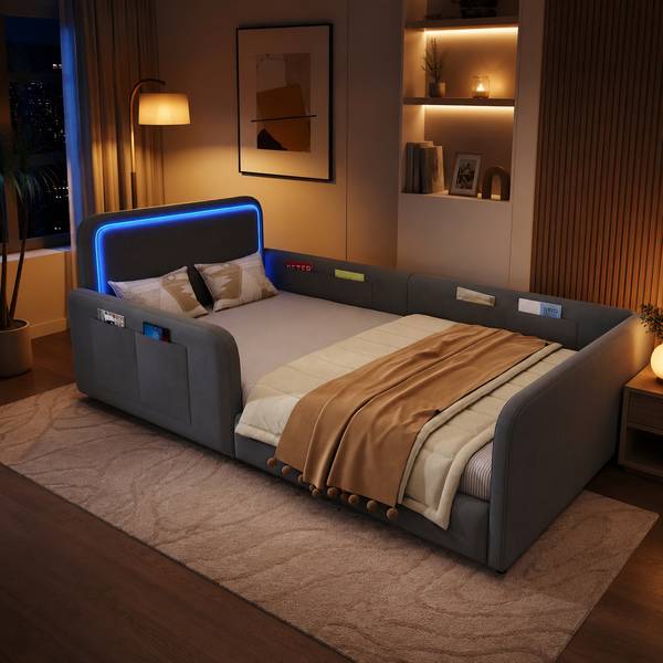 Gepolstertes Bett Triton Ⅰ Grau
