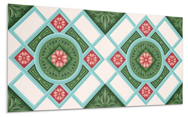 Klebepaneele Blumen Raute 100 x 50 cm