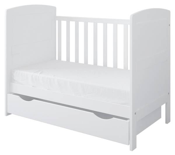 Babybett Småland Weiß - Naturfaser - 65 x 96 x 124 cm