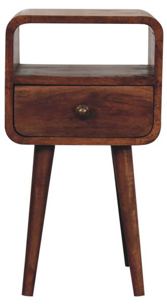 Nachtkastje Savoy bruin - mango - messing - 30 x 55 x 30 cm