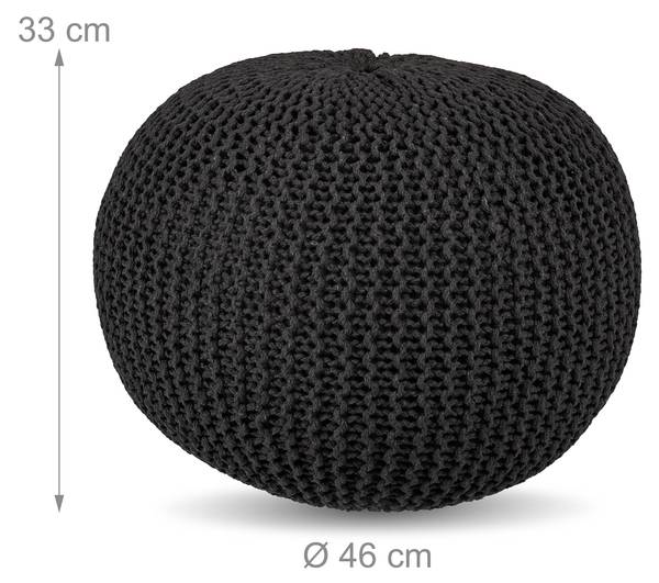 Gestrickter Pouf Anthrazit