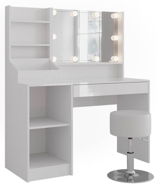 Coiffeuse Sherry 57583 Blanc - Bois manufacturé - 120 x 76 x 51 cm