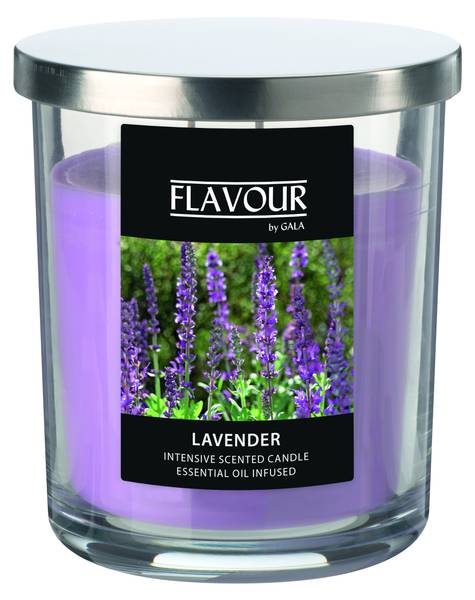 Duftkerze Lavender Violett - Klarglas - 10 x 12 x 10 cm