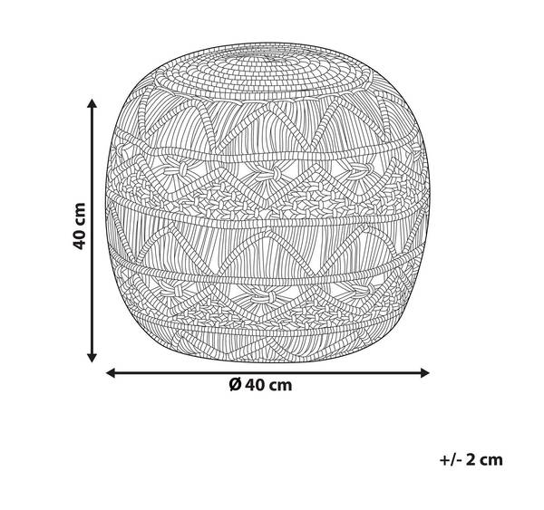 Poef KAYSERI roze - natuurvezel - 40 x 40 x 40 cm