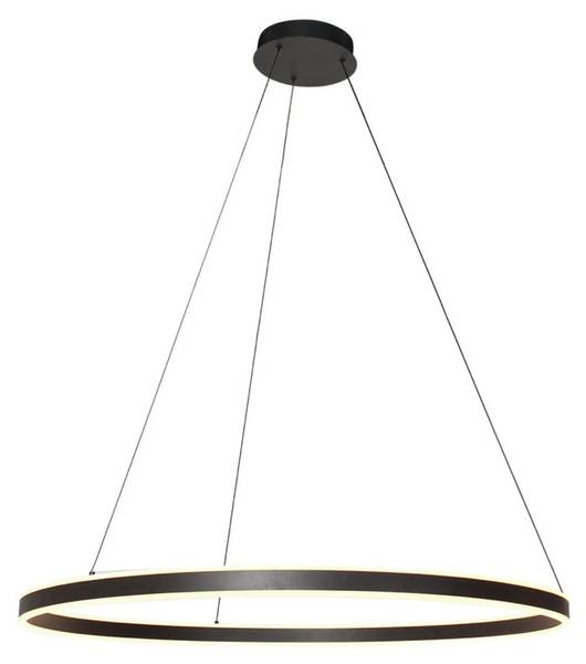 Pendelleuchte Ringlux Schwarz - Weiß - Stahl - 100 x 40 x 100 cm