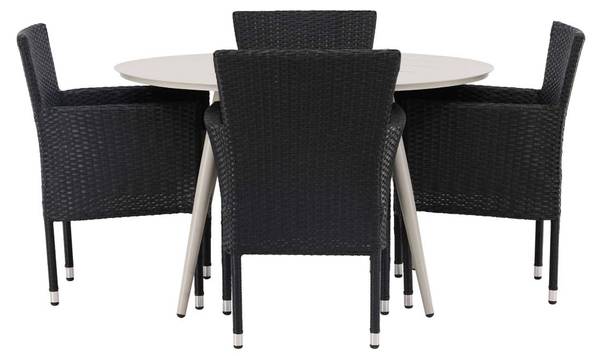 Gartenset Lina 5-teilig Schwarz - Metall - 120 x 74 x 120 cm