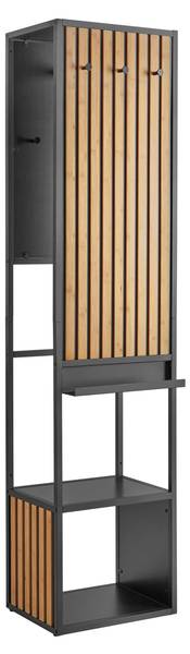 Garderobe PANELO Beige - Schwarz - Holzwerkstoff - Metall - 44 x 186 x 34 cm