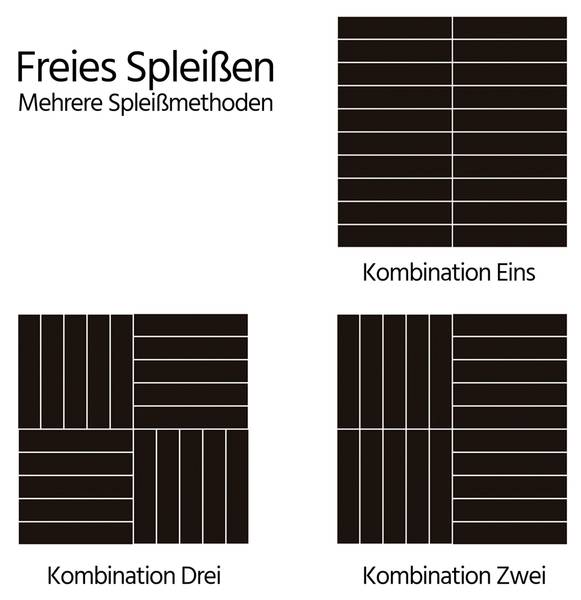 Klickfliesenset ARE46 27er Set Schwarz - Massivholz - 31 x 3 x 31 cm
