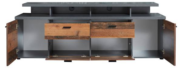 TV-meubelstemming bruin - deels massief hout - 180 x 66 x 47 cm