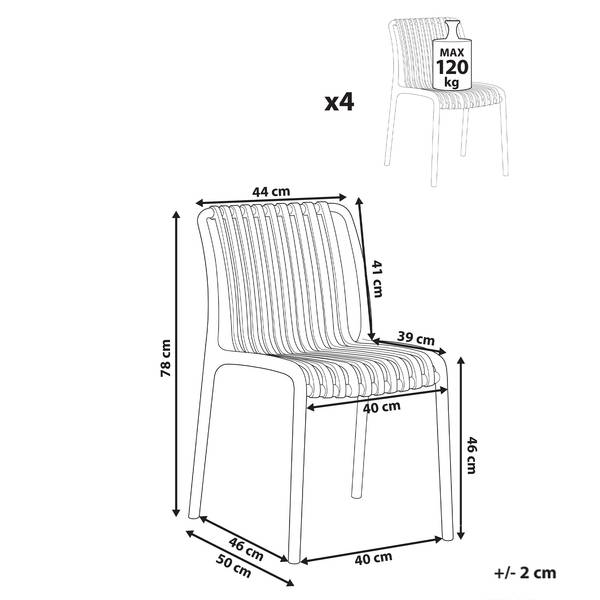 Gartenstuhl ARICCIA 4-tlg Schwarz