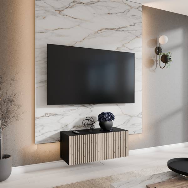 RTV Schrank CORA Schwarz - Braun - Holzwerkstoff - 100 x 41 x 40 cm